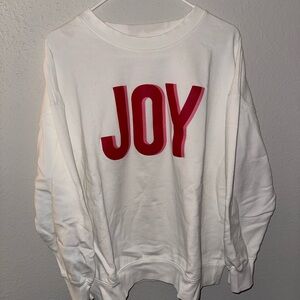 Old Navy White Sweatshirt with Navy Label